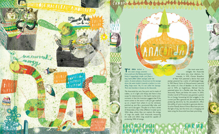 Double page spreads of the Anaconda by Liv Bargman