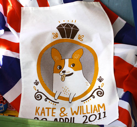 Gemma Correll Corgi tea towel
