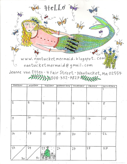 2012 calendar Nantucket Mermaid