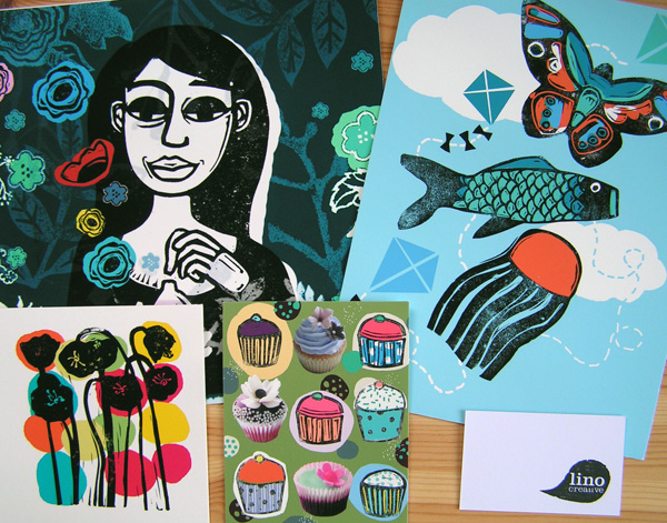 Sandra Krumins' lino prints!